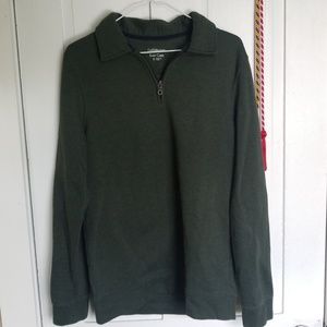 long sleeved green zipup sweater